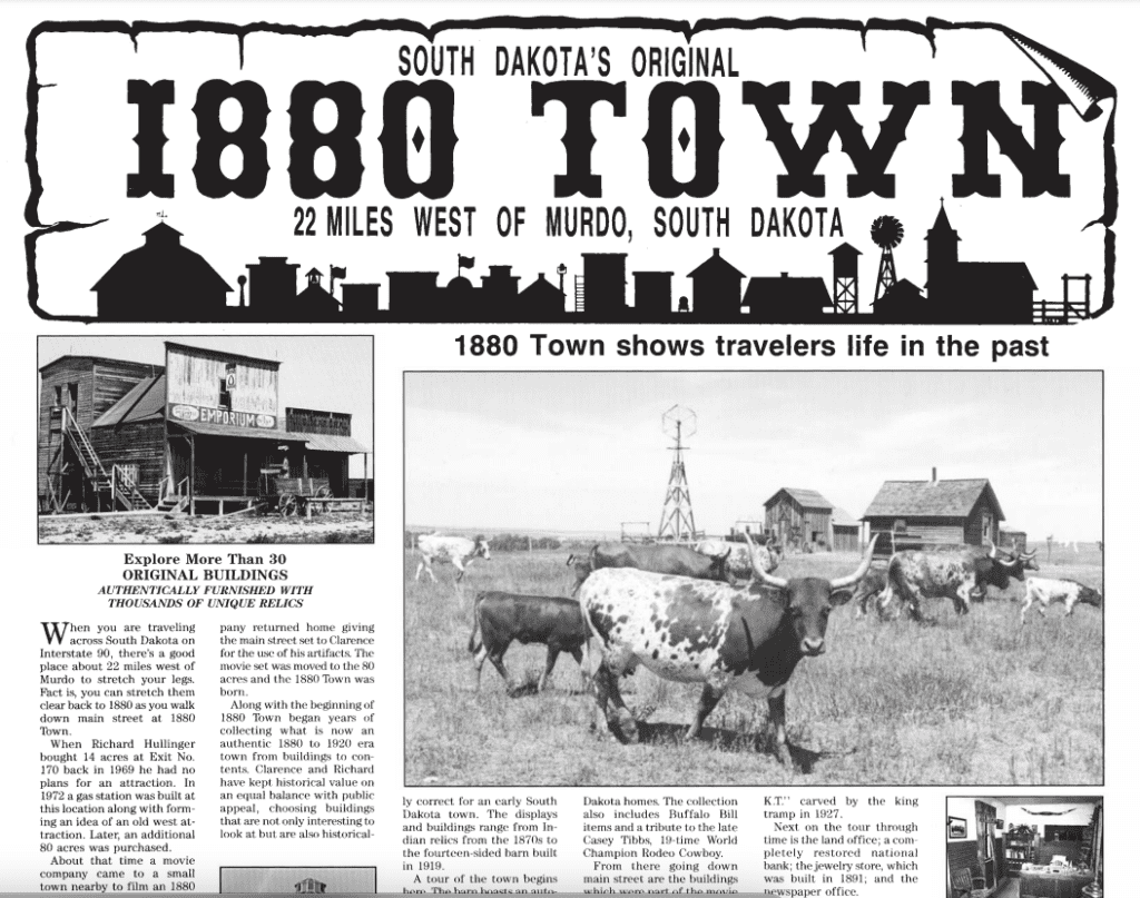 South Dakota's Original 1880 Town Brochure